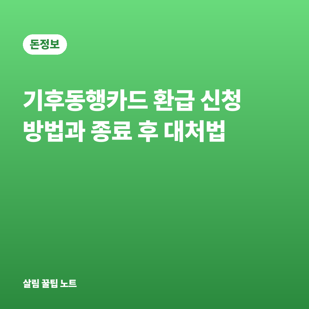 기후동행카드 환급 신청 방법과 종료 후 대처법
