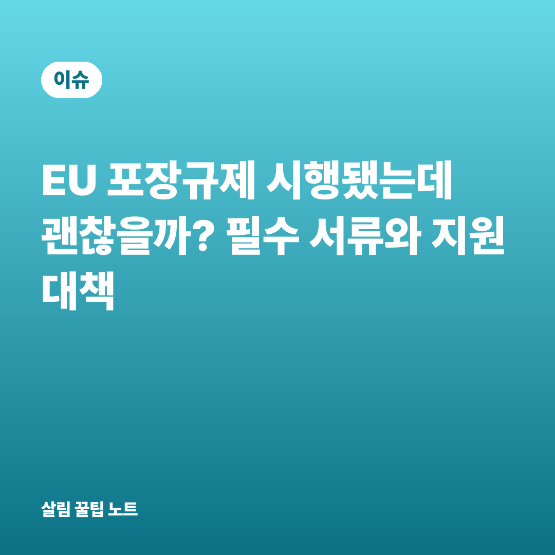 EU 포장규제 시행됐는데 괜찮을까? 필수 서류와 지원 대책