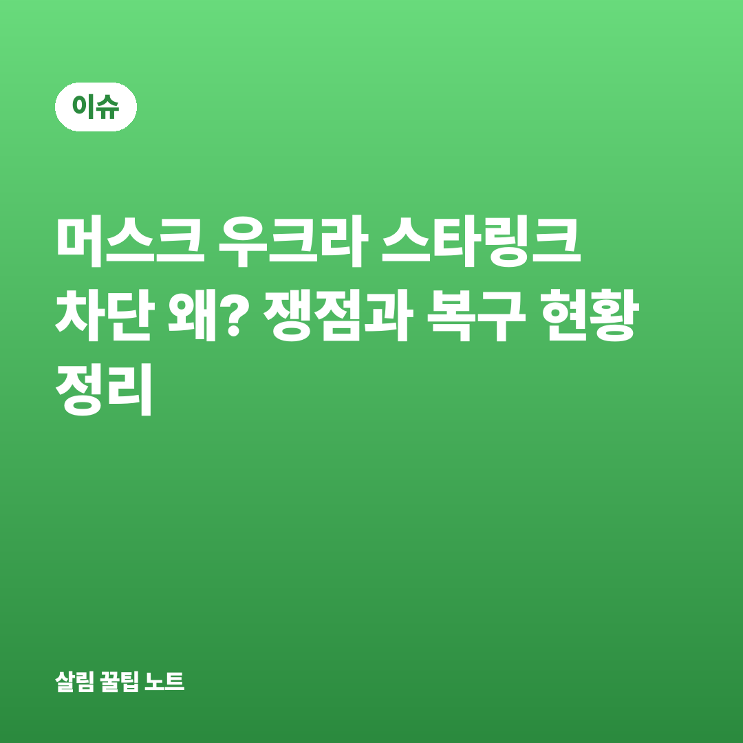 머스크 우크라 스타링크 차단 왜? 쟁점과 복구 현황 정리