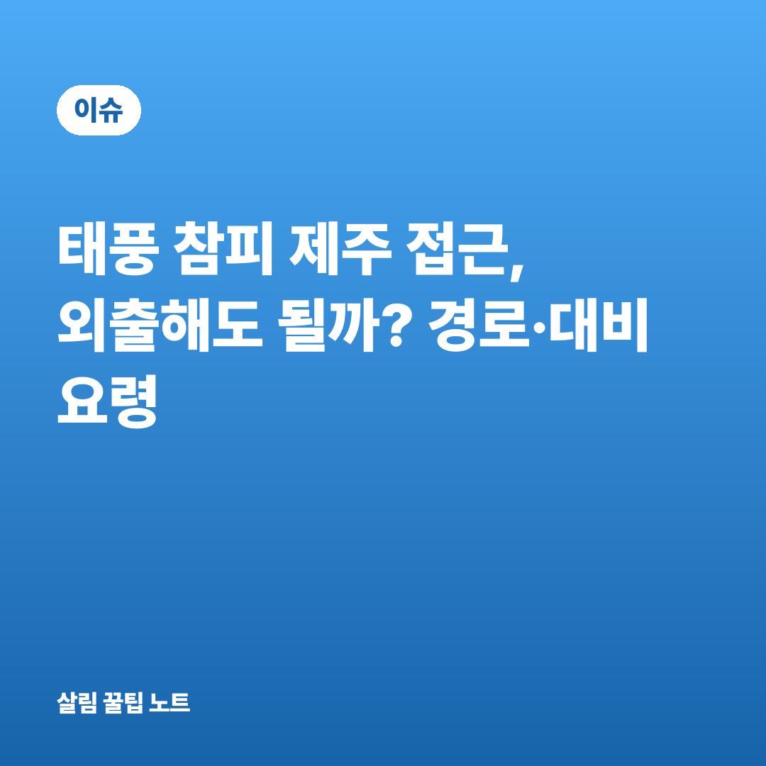 태풍 참피 제주 접근, 외출해도 될까? 경로·대비 요령