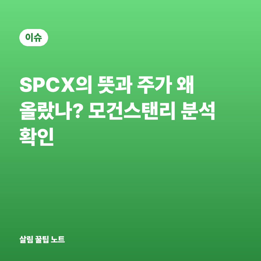 SPCX의 뜻과 주가 왜 올랐나? 모건스탠리 분석 확인